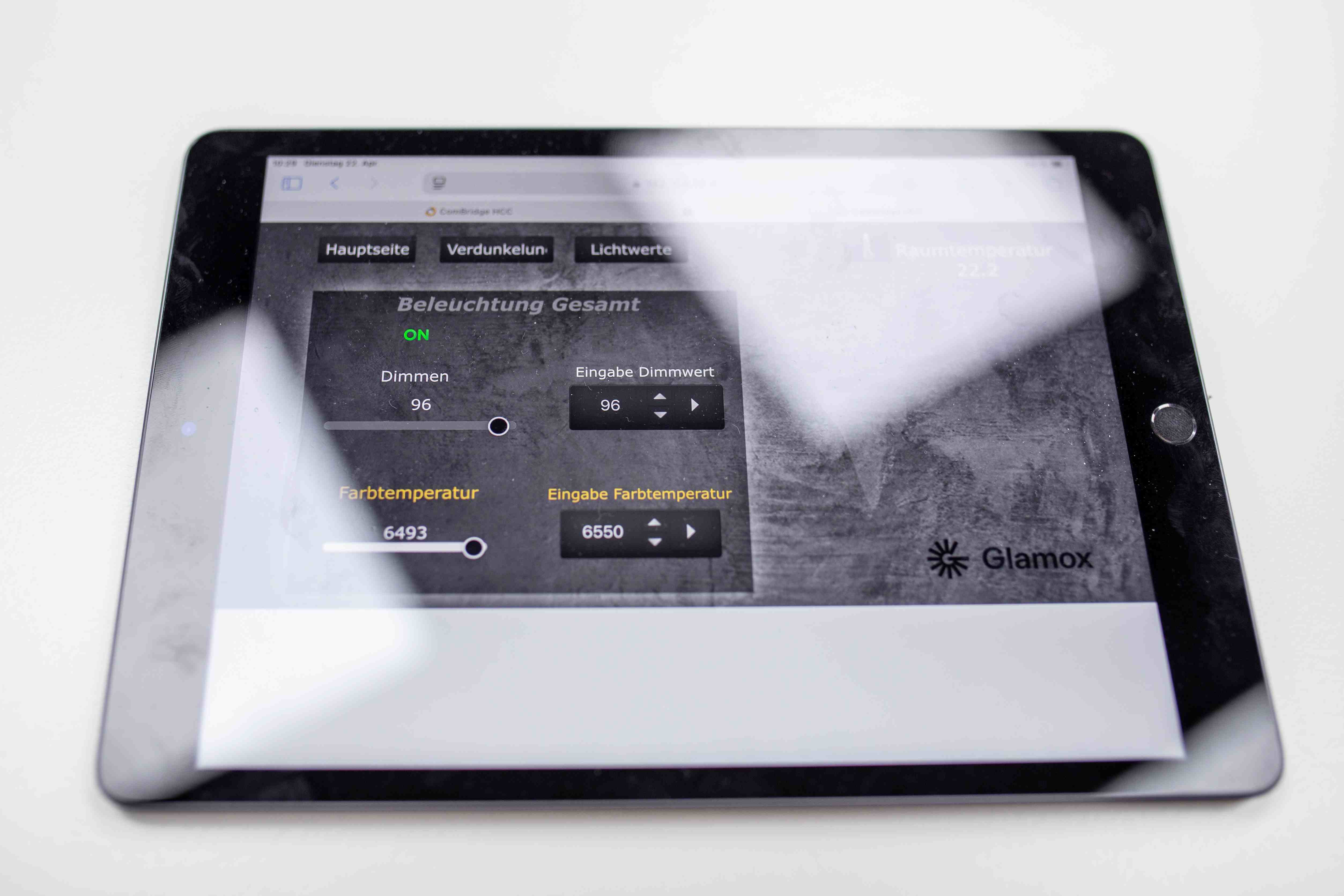 A tablet provides precise adjustment of the lighting.jpg