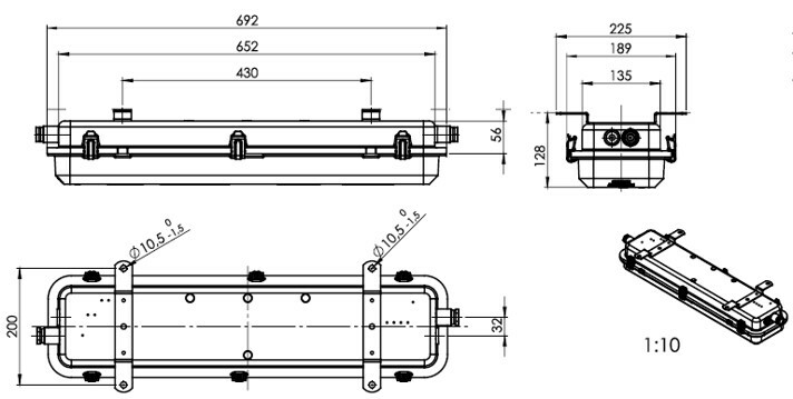1445 Z 2200HF 840 M20X CL MB-Bracket-1 TW IP66/67 1445 Z 2200HF 840 M20X CL MB-Bracket-1 TW IP66/67