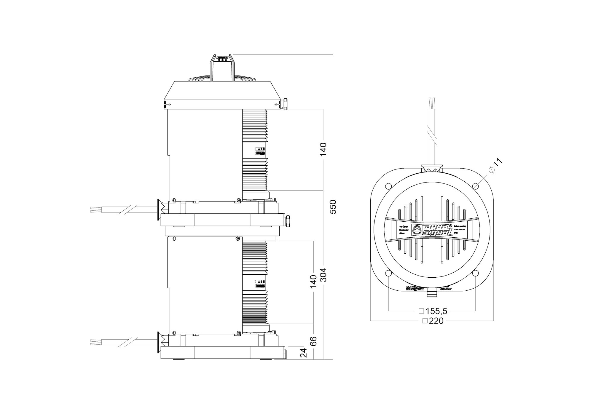 70M STERN W/O BULB BLACK