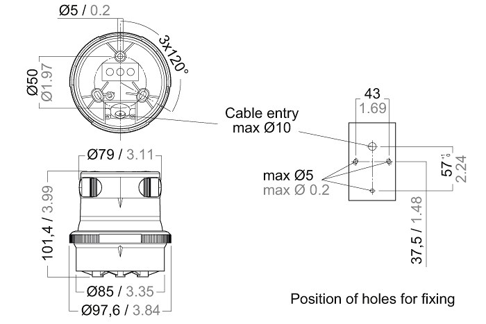 34 LED MASTHEAD WHITE 225&#176;, 12/24VDC, WHITE, QUICFITS