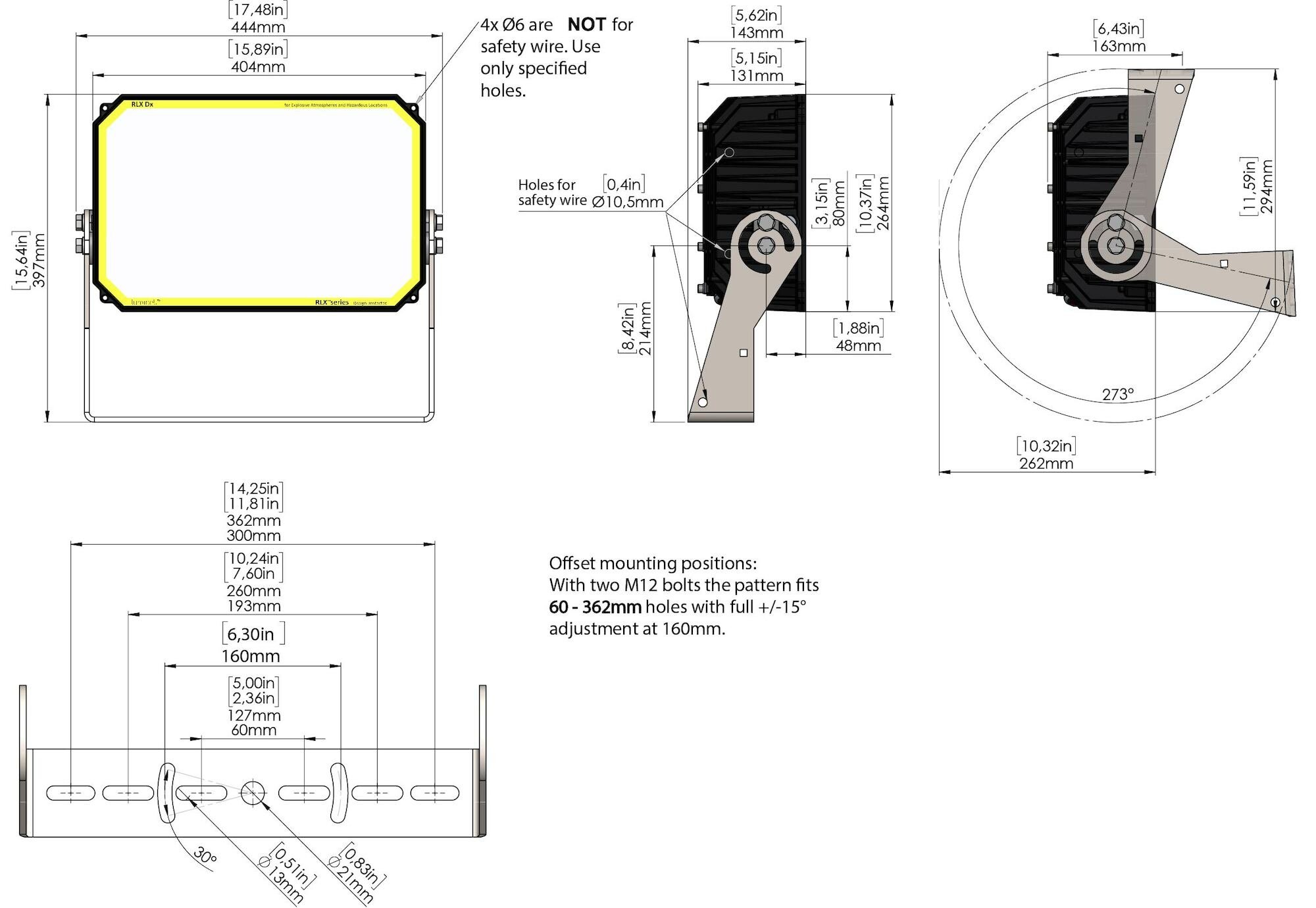 RLX DxZ1 FL 240W100-277VACD Wide 750 3HEBBK