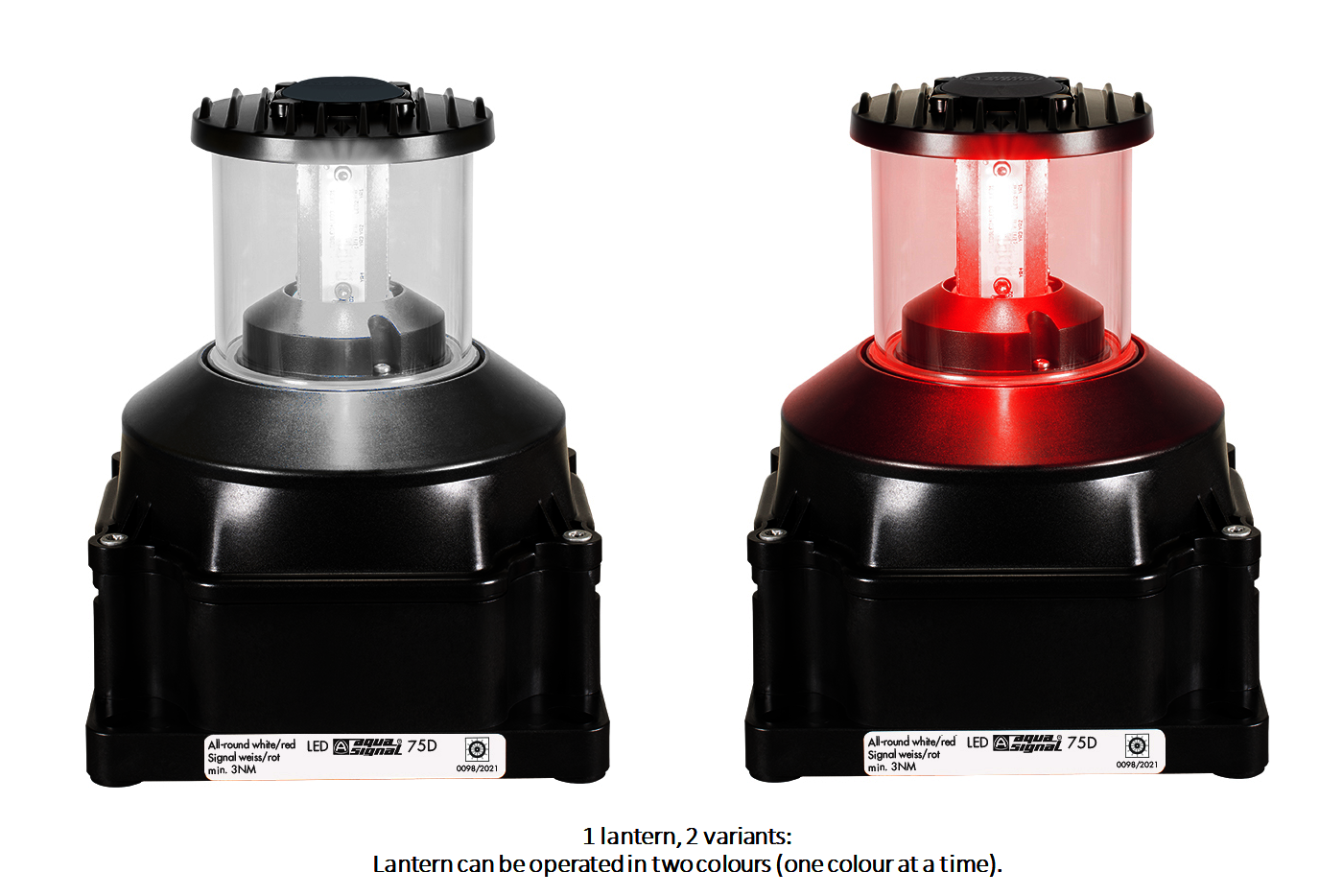 75D LED A/R WHITE/RED 360° 115-230VAC