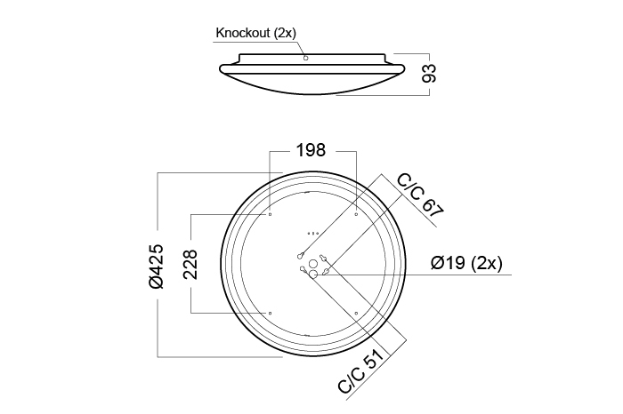 SINUS-S425 WH LED 1000 DALI 840