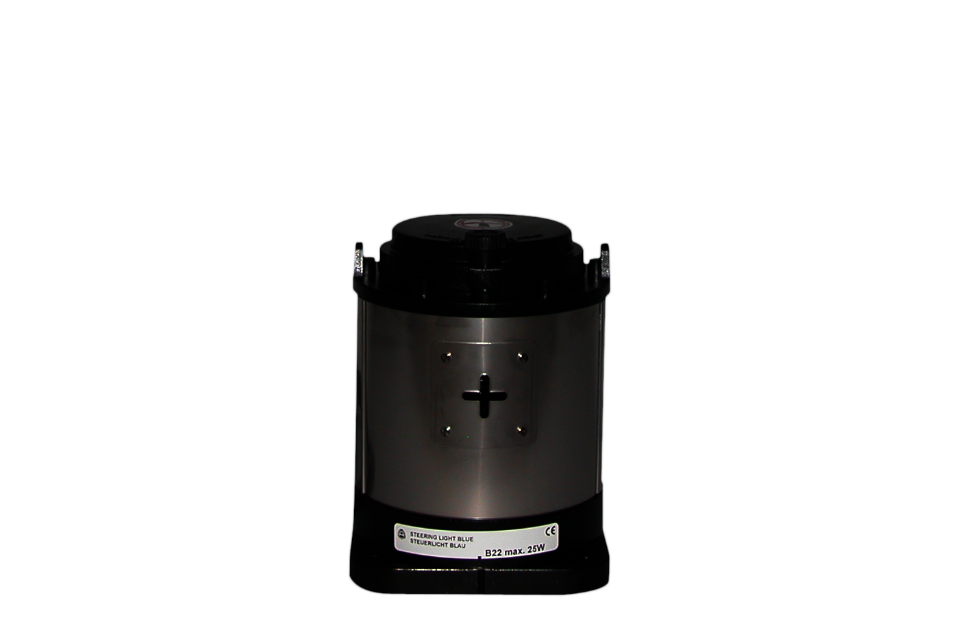 55 STEERING LIGHT BLUE 230VAC BLACK CROSS