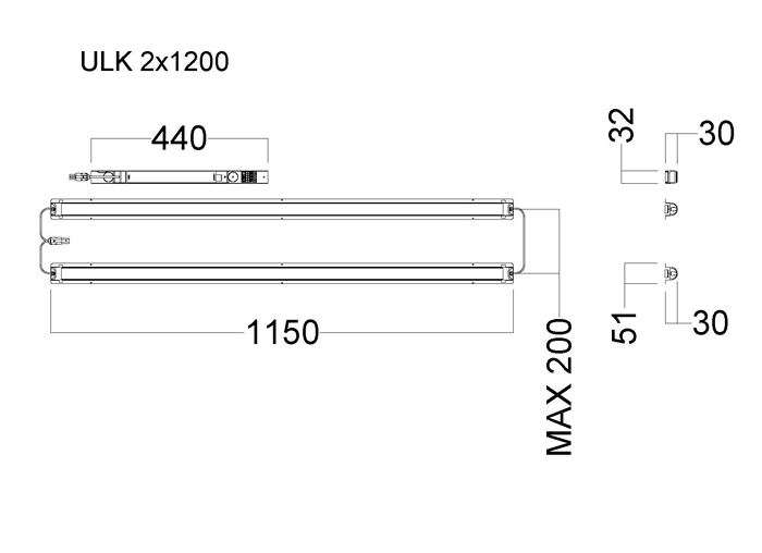 Universal LED-kit 2X1200 (2X36W) 5600 DALI 830 Universal LED-kit 2X1200 (2X36W) 5600 DALI 830